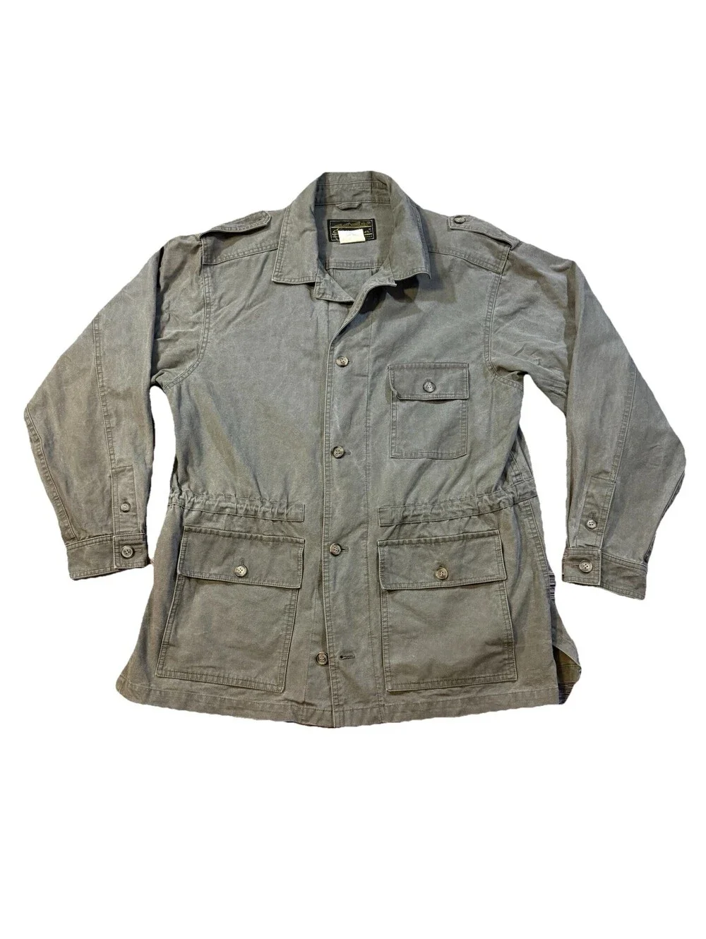 Vintage 90s Eddie Bauer Field Jacket Mens L Olive Green Military Chore Coat